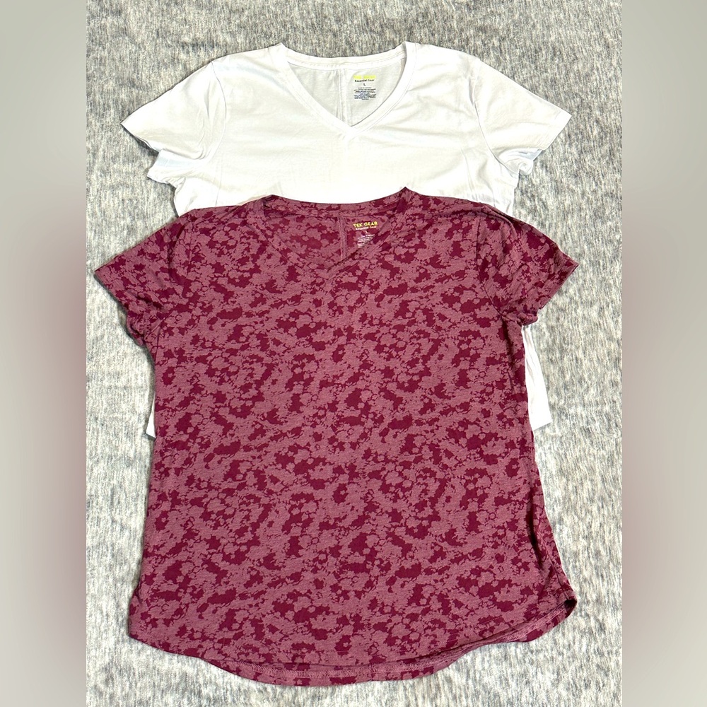 2 Tek Gear Women's Essential Gear Short Sleeve Top Tee Bundle Size Large